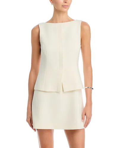Theory Boat Neck Sleeveless Mini Dress In White