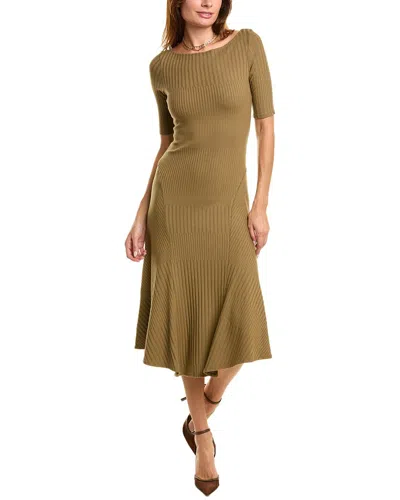 Theory Woman Midi Dress Military Green Size M Viscose, Polyamide, Elastane