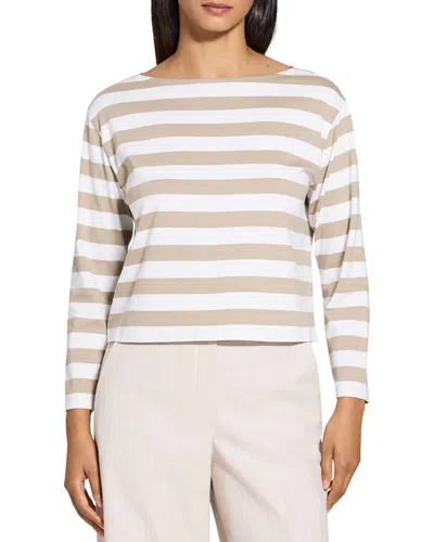 Theory Boat Neck T-shirt In Neutral