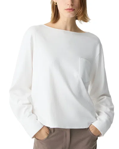 Theory Boat Neck T-shirt In White