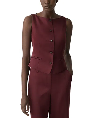 Theory Boat Neck Vest In Burgundy