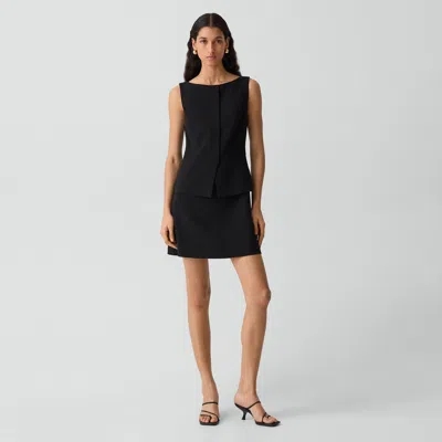 Theory Boatneck Mini Dress In Admiral Crepe In Multi