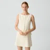 Theory Boatneck Mini Dress In Admiral Crepe In Neutral