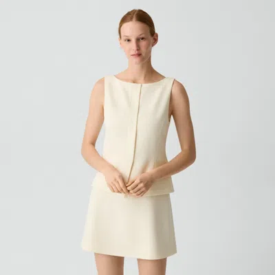 Theory Boatneck Mini Dress In Admiral Crepe In Neutral