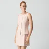 Theory Boatneck Mini Dress In Admiral Crepe In Pink