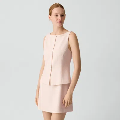 Theory Boatneck Mini Dress In Admiral Crepe In Pink