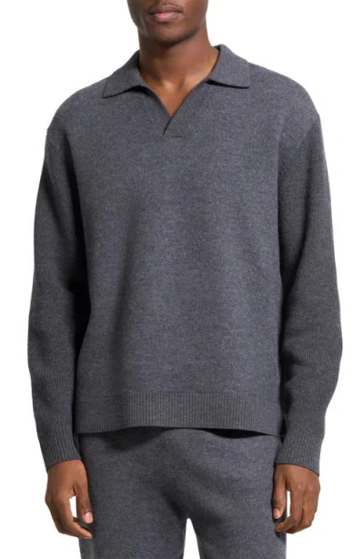 Theory Boiled Merino Wool Johnny Collar Sweater In Multi