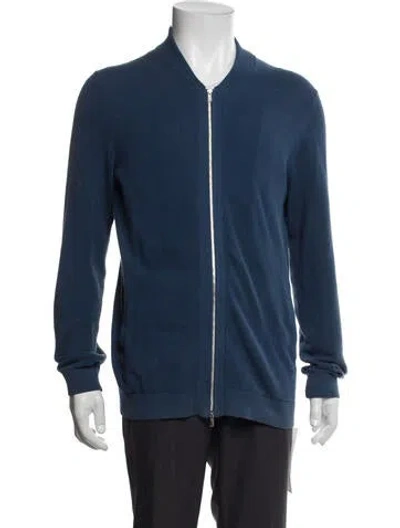 Pre-owned Theory Bomber Jacket In Blue