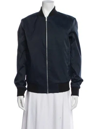 Pre-owned Theory Bomber Jacket In Blue