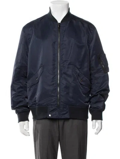 Pre-owned Theory Bomber Jacket In Blue
