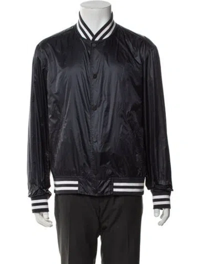 Pre-owned Theory Bomber Jacket In Blue