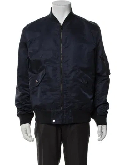 Pre-owned Theory Bomber Jacket In Blue