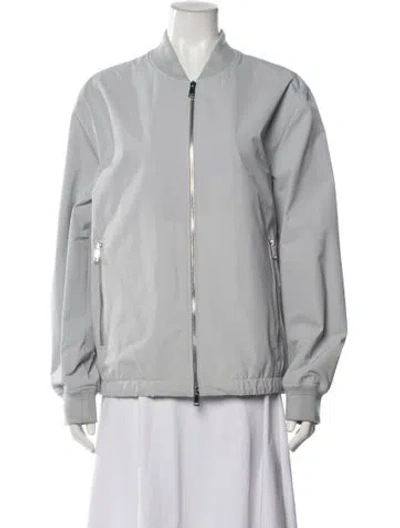 Pre-owned Theory Bomber Jacket In Gray