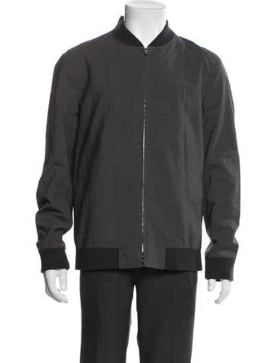 Pre-owned Theory Bomber Jacket In Gray