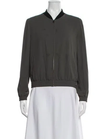 Pre-owned Theory Bomber Jacket In Gray