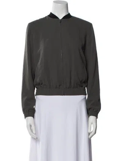 Pre-owned Theory Bomber Jacket In Gray