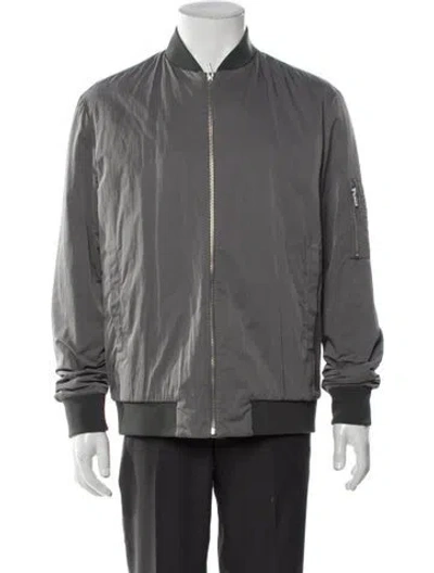 Pre-owned Theory Bomber Jacket In Gray