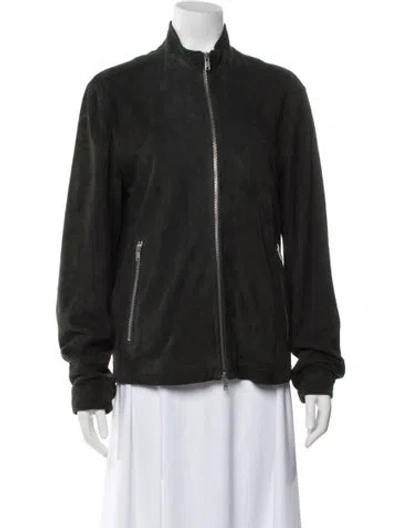 Pre-owned Theory Bomber Jacket In Gray