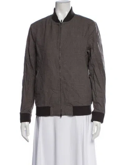 Pre-owned Theory Bomber Jacket In Gray