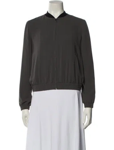 Pre-owned Theory Bomber Jacket In Green