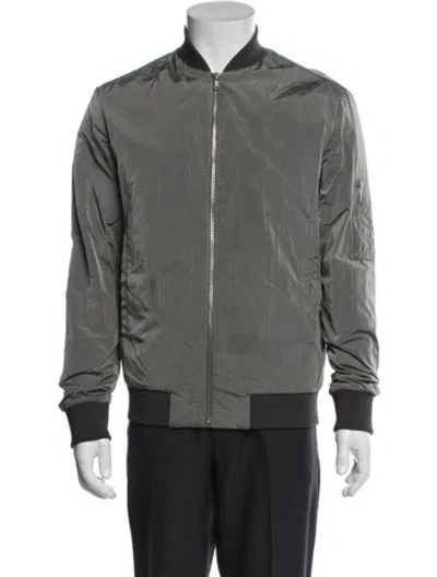 Pre-owned Theory Bomber Jacket In Green