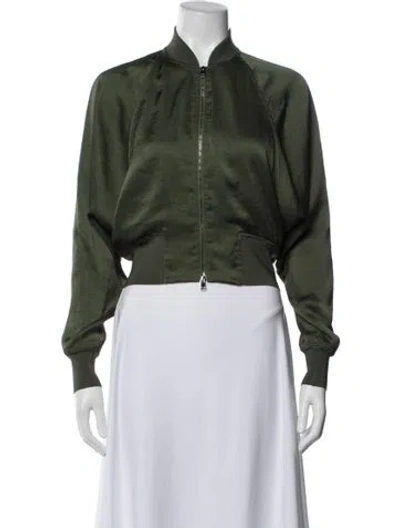 Pre-owned Theory Bomber Jacket In Green