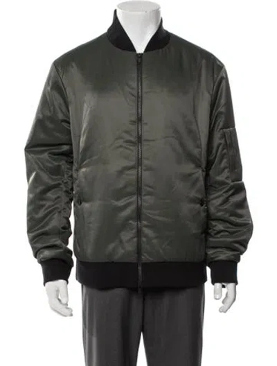 Pre-owned Theory Bomber Jacket In Green