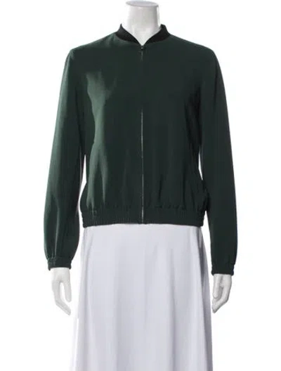 Pre-owned Theory Bomber Jacket In Green