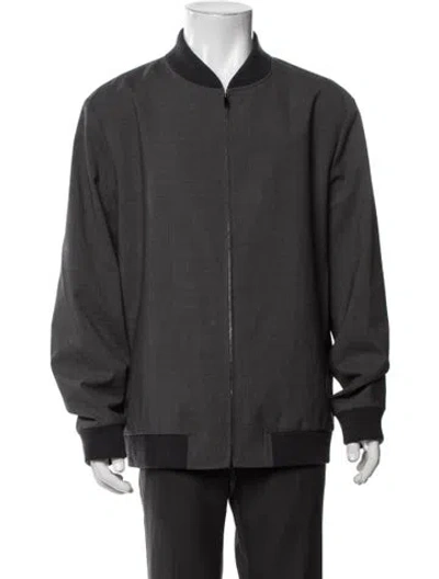 Pre-owned Theory Bomber Jacket In Grey