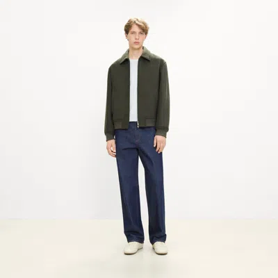 Theory Bomber Jacket In Plush Melton In Dark Tarmac