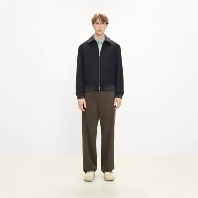 Theory Bomber Jacket In Plush Melton In Black