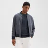 Theory Bomber Jacket In Wool-blend Knit In Dark Ash Melange