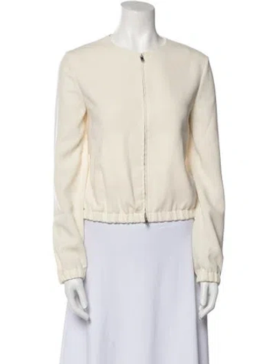 Pre-owned Theory Bomber Jacket In Neutral