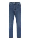 Theory 'borough' Blie Jeans With Belt Loops And Logo Patch On The Rear In Blu
