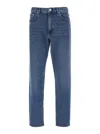 Theory 'borough' Blie Jeans With Belt Loops And Logo Patch On The Rear In Blue