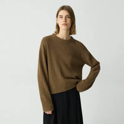 Theory Bouclé Sweatshirt In Cotton-blend In Clove