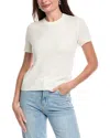 Theory Boucle Silk-blend T-shirt In White