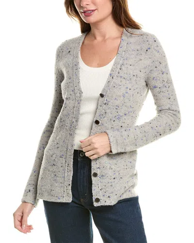 Theory Donegal Bouclé-knit Merino-wool Blend Cardigan In Gray