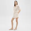 Theory Boxer Short In Striped Admiral Crepe In Rice
