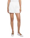 Theory Cuffed Mini Shorts In Good Linen In White
