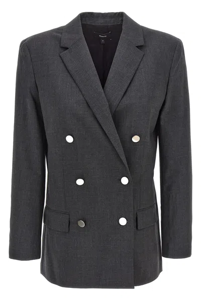 Theory 'boxy' Blazer In Gray