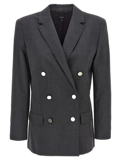 Theory 'boxy' Blazer In Gray