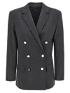 Theory Tailored Jacket With Button Detailing And Structured Shoulders In Black