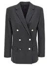 Theory Tailored Jacket With Button Detailing And Structured Shoulders In Black