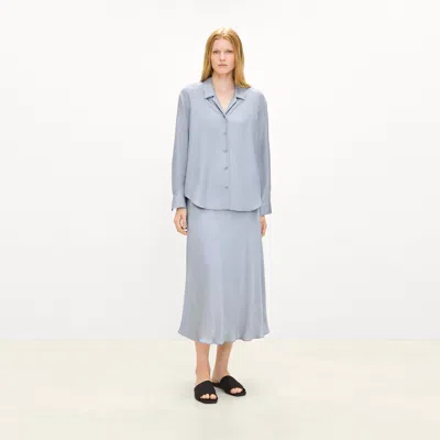 Theory Boxy Button-up Shirt In Mod Silk Twill In Multi