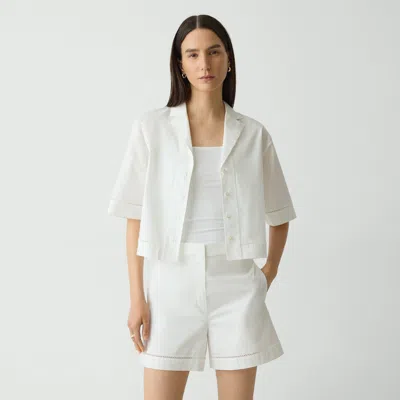 Theory Boxy Camp Shirt In City Poplin