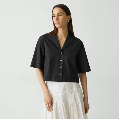 Theory Boxy Camp Shirt In City Poplin