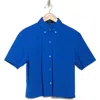 Theory Boxy Crop Shirt In Wave
