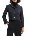Theory Check Recycled Wool Blend Crop Jacket In Grey
