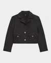 Theory Check Recycled Wool Blend Crop Jacket In Chmg